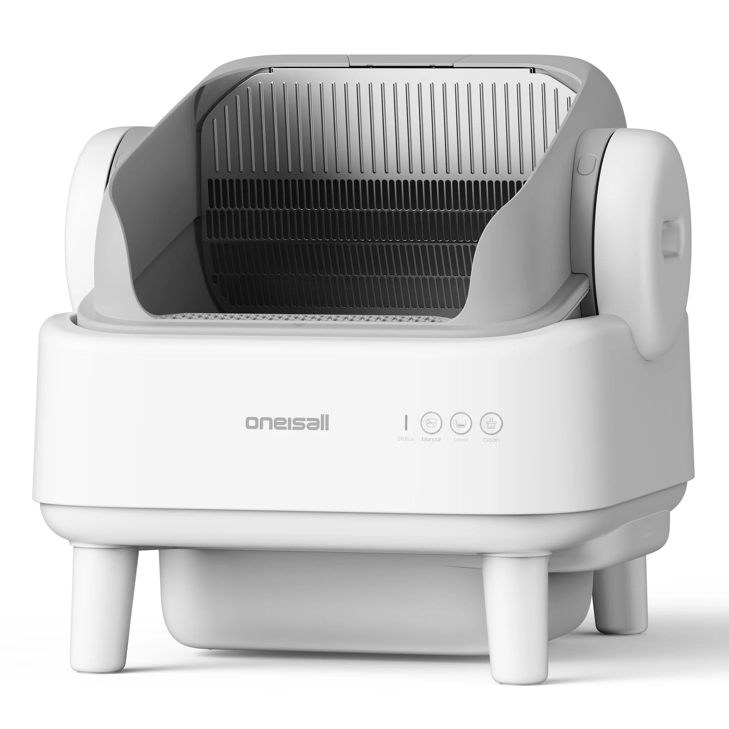 AB01 Automatic Cat Litter Box with 17 Safety Sensors, Open Top Self Cleaning Litter Box for Multiple Cats, Automatic Litter Box White