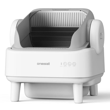 AB01 Automatic Cat Litter Box with 17 Safety Sensors, Open Top Self Cleaning Litter Box for Multiple Cats, Automatic Litter Box White